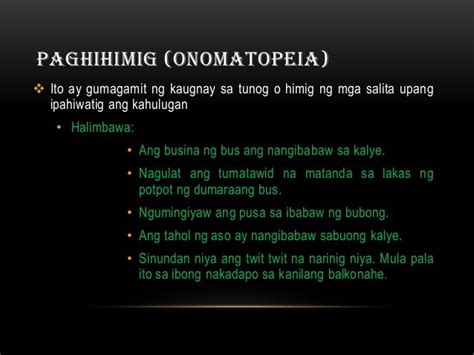 Halimbawa ng Onomatopeya: Mga Halimbawa Ng Paghihimig.